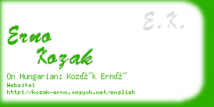 erno kozak business card